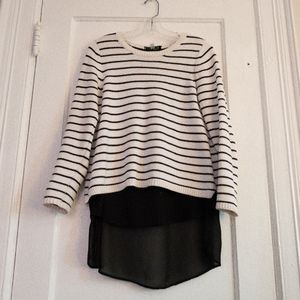 Striped layered sweater